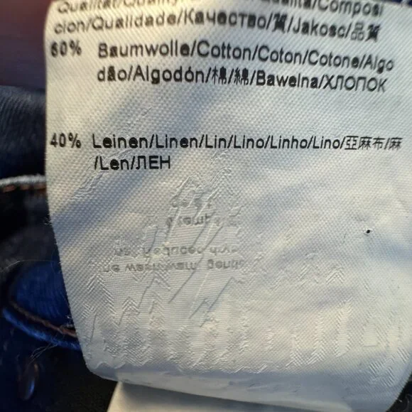 Boss Hugo Boss Jeans Mens Size 32 Button Fly Straight Leg Cotton Linen Blend - Picture 15 of 16